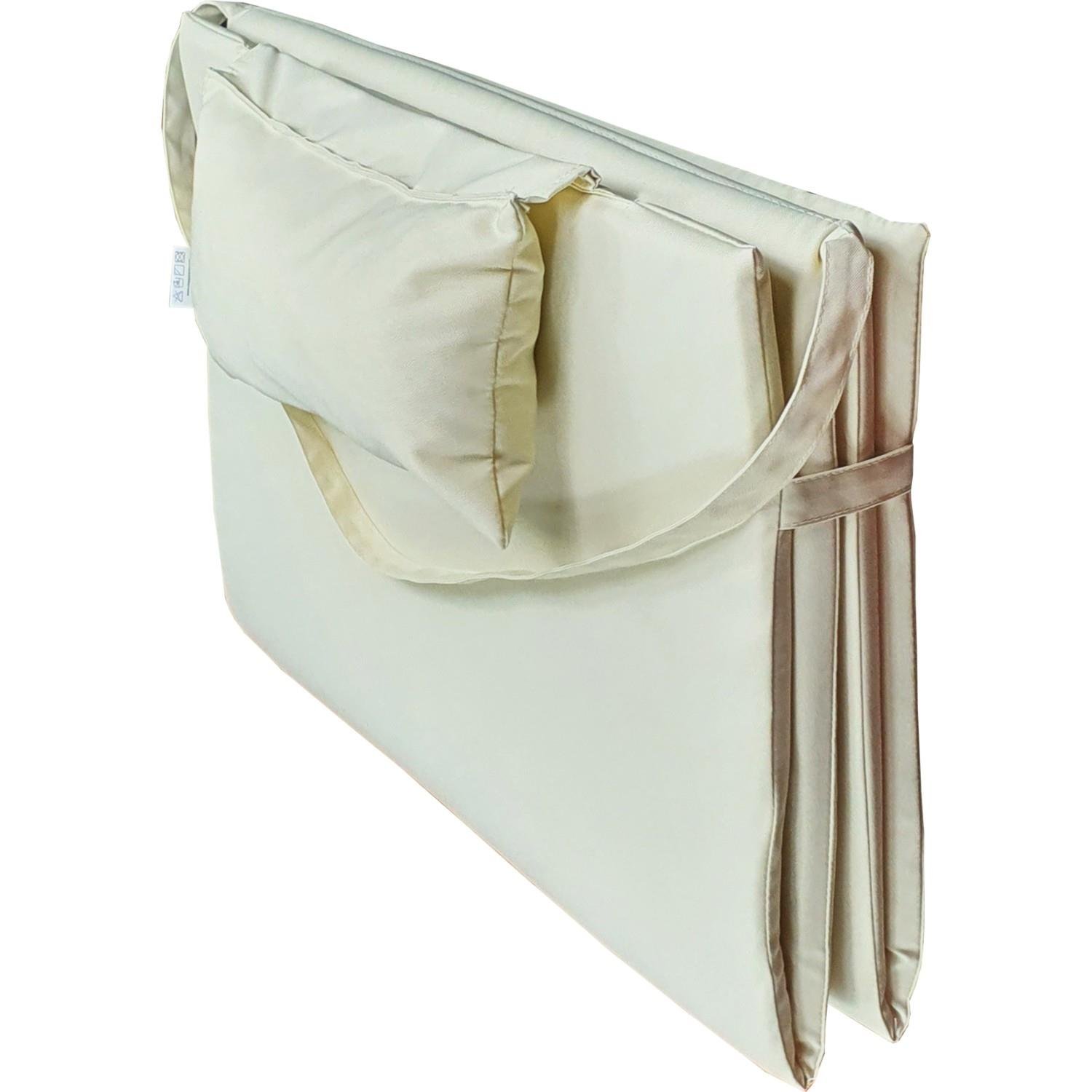 Bysay Taşınabilir Katlanır Plaj Havuz Şenzlongu Kamp Yatağı Minderi Krem SM5721006