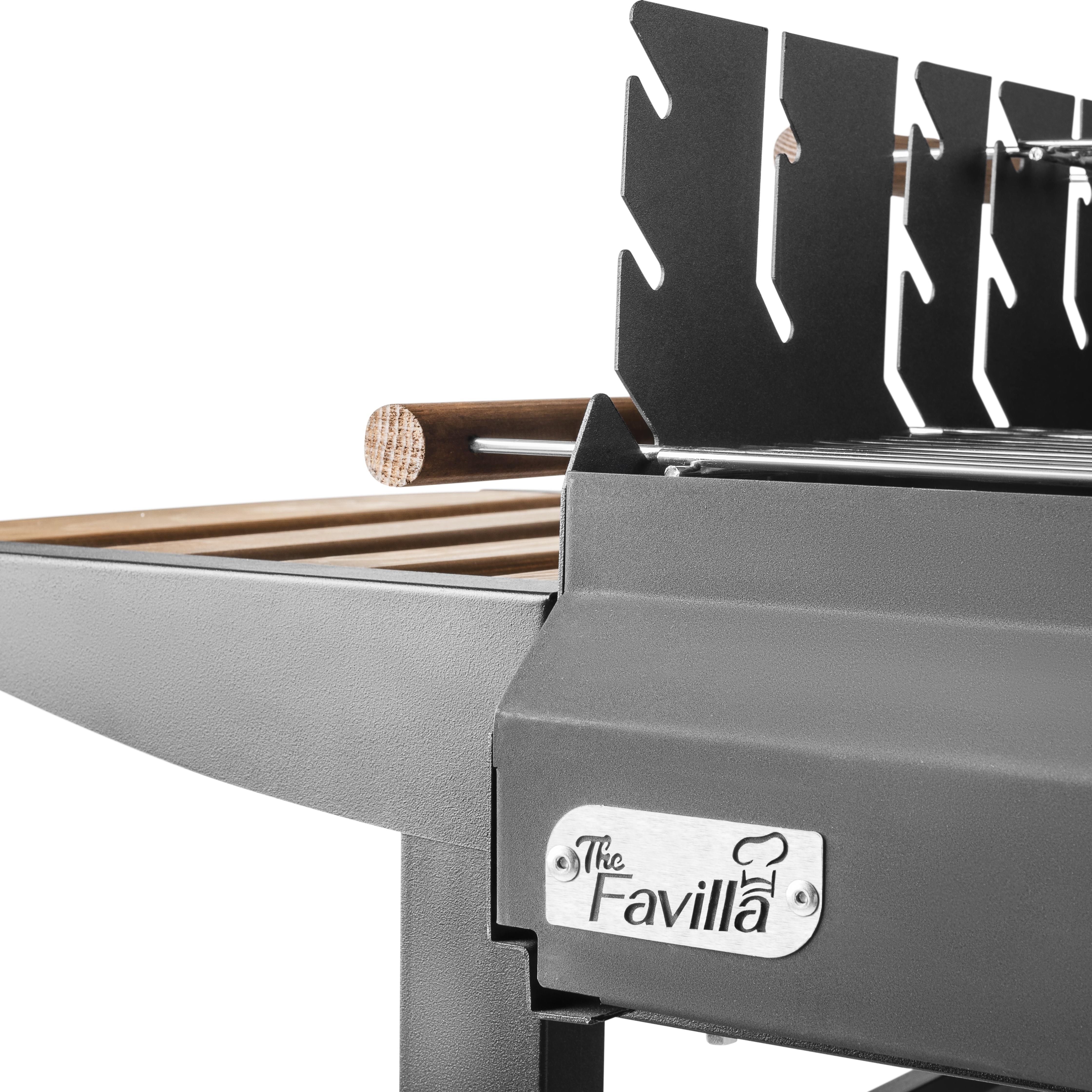 The Favilla Grillchi Standlı Yükseklik Ayarlı Çift Izgara Barbekü Mangal + Önlük Hediyeli