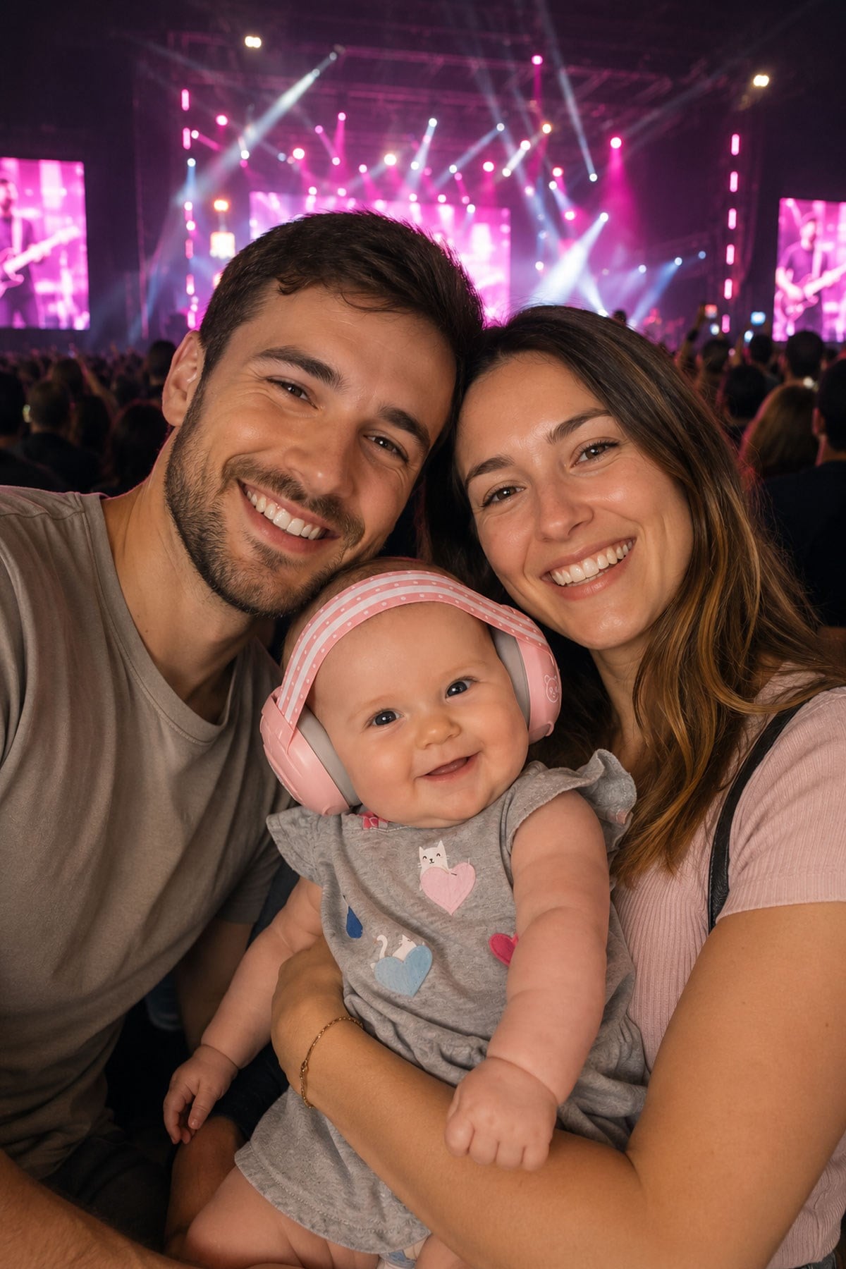 Reyo Bebek Gürültü Önleyici Kulaklık, İşitme Koruyucu Bebek Kulaklığı, Konser, Uçak, Seyahat, Düğün ve Maç İçin Gürültü Azaltıcı Bebek Kulaklığı 0-4 Yaş Pembe