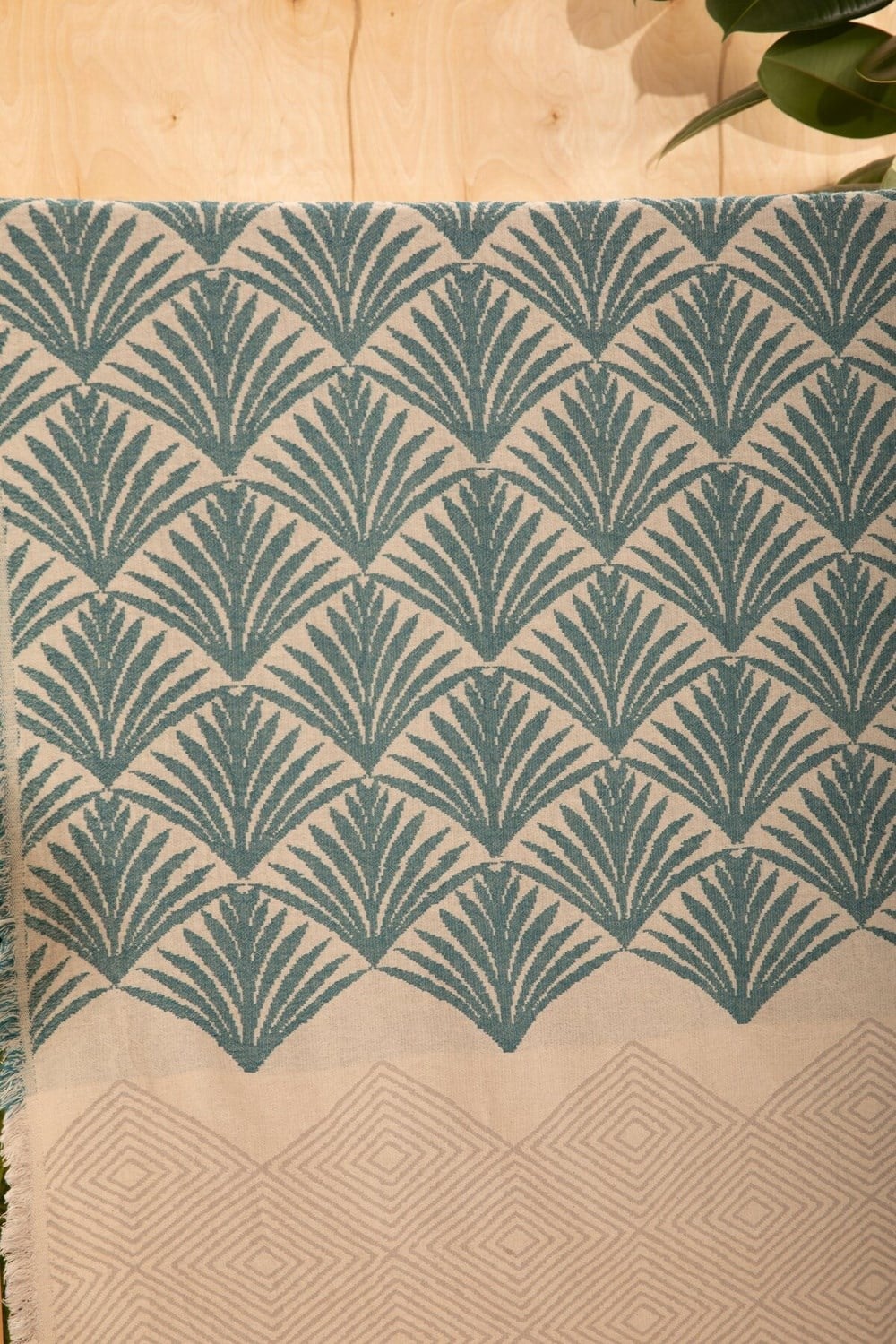 Mylasa Home %100 Pamuk Pan Desenli Çok Amaçlı Koltuk Şalı 130 x 170 (Kırlentsiz) - Petrol Mavisi