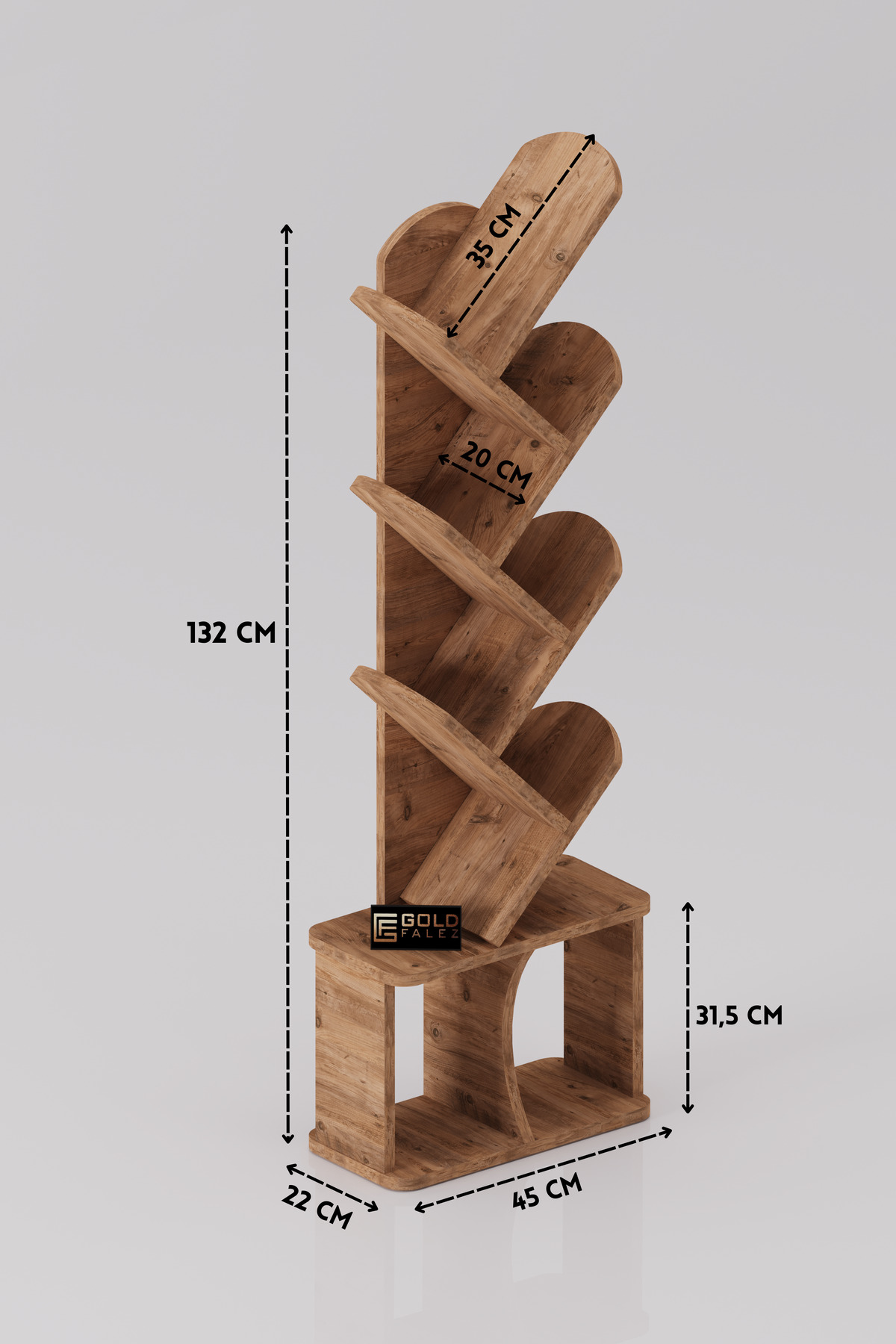 Reyo Falez 10 Raflı Kitaplık Modern Dekoratif Kitap Rafı Çok Katlı Kitap Standı Salon Ofis Organizer 7061 Atlantk