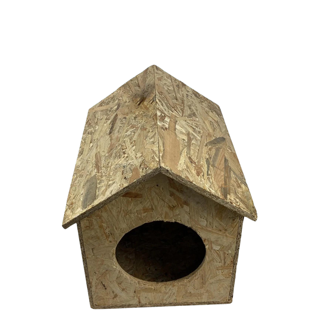 Melada Kedi Evi Dış Ortam Uygun Ahşap Kedi Evi OSB 39x32x30 cm