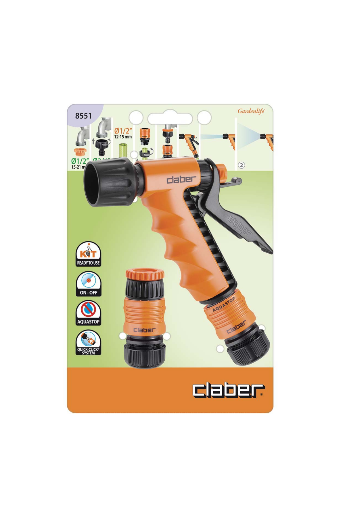 Claber 8551 Ergo Set Sulama Tabancası