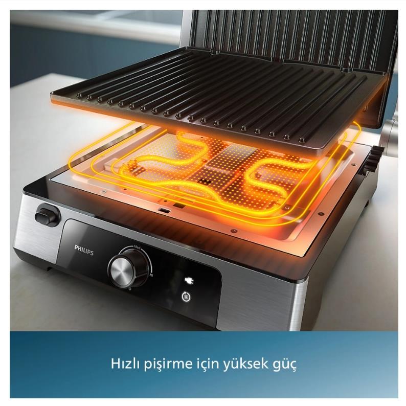 Philips HD6301/90 5000 Serisi Izgara ve Tost Makinesi Inox