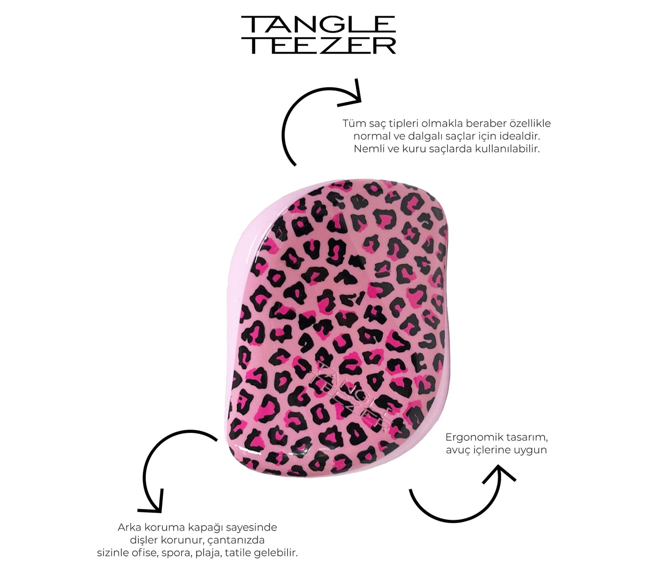 Tangle Teezer Compact Styler Pink Leopard Saç Fırçası