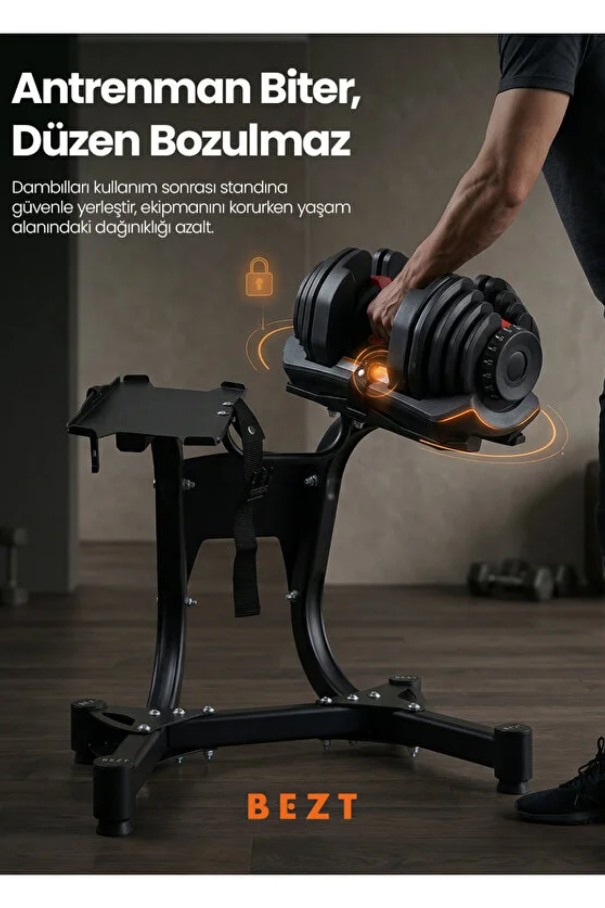 Bezt Pro Sports 2'li Ayarlanabilir Dambıl Seti 40 KG x 2 (Toplam 80 KG) - Kırmızı Ağırlık Seti
