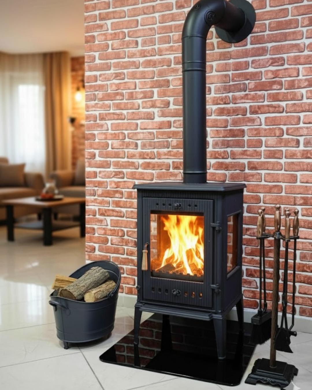 Reyo Stove Harput Üç Camlı Döküm Şömine Soba
