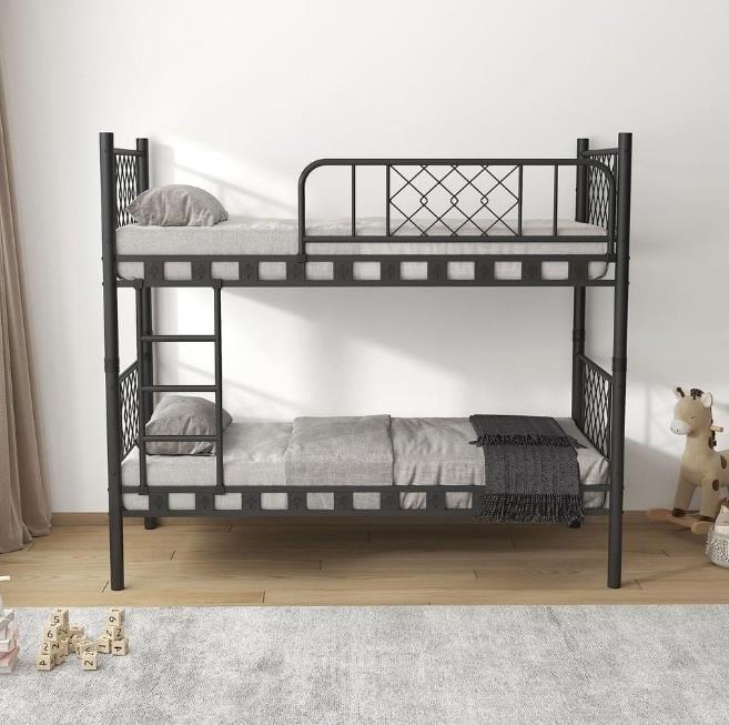 Reyo Argimo Metis Genç Çocuk Yatak Odası Metal Siyah Ranza 90x200