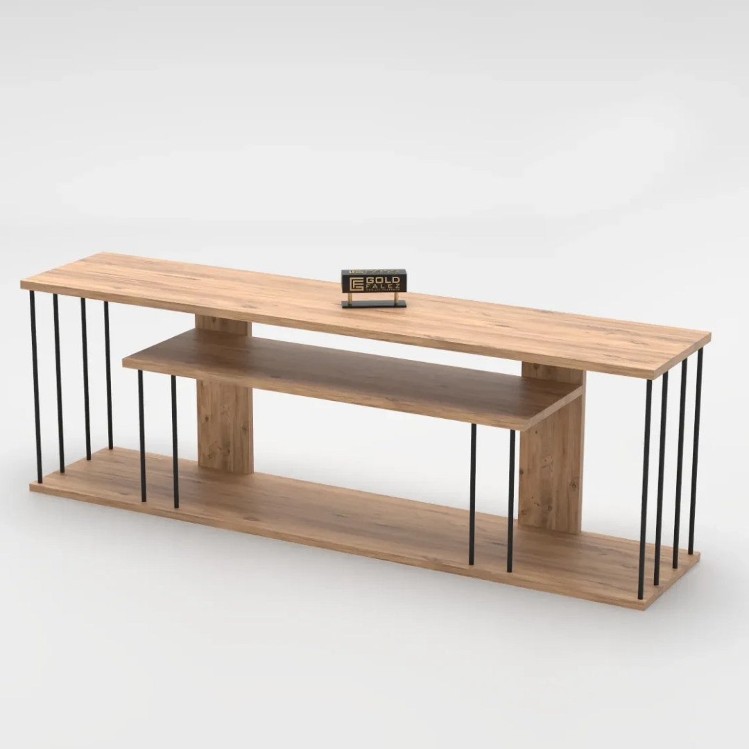 Gold Falez Tv Sehpası Raflı 140cm Gzd Plus Atlantik Çam