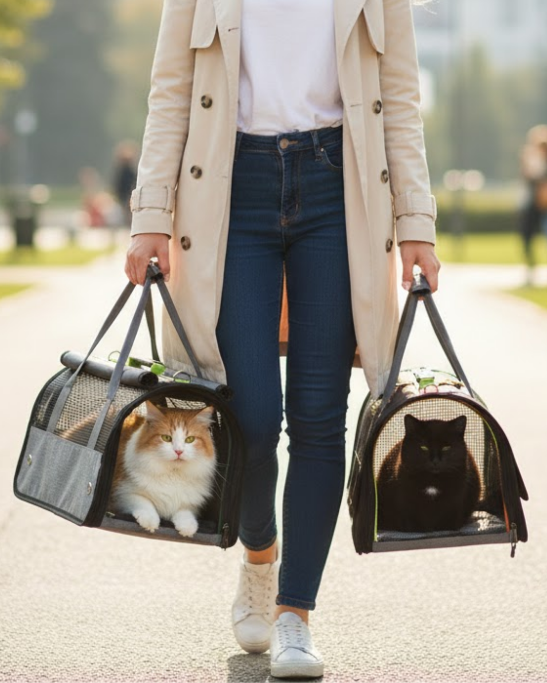 Brave Paws Flybag Plastik Yırtılmaz Fileli Kedi Ve Köpek Taşıma Çantası Seyahat Çantası Gri 45x25x26cm