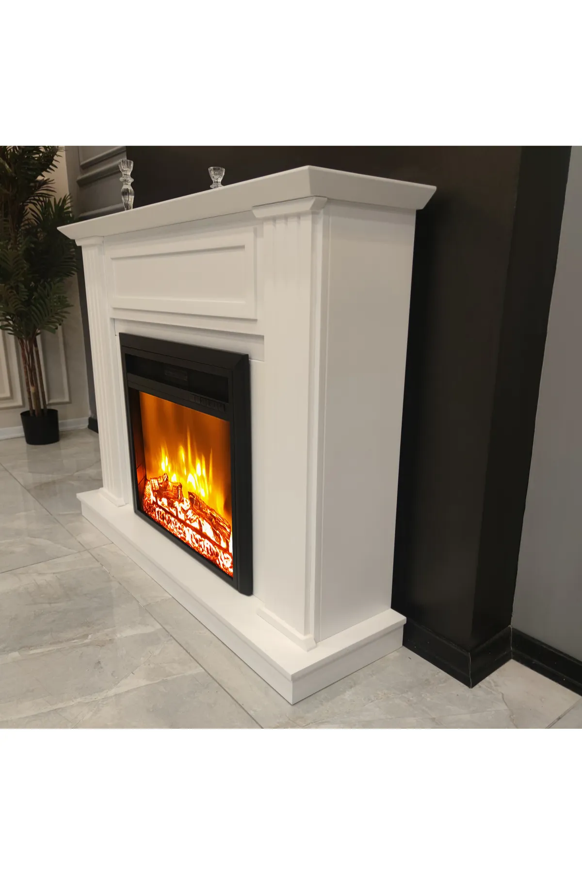 Dlc Nordica Beyaz 1800W Bluetooth ve Ses Efektli Elektrikli Şömine