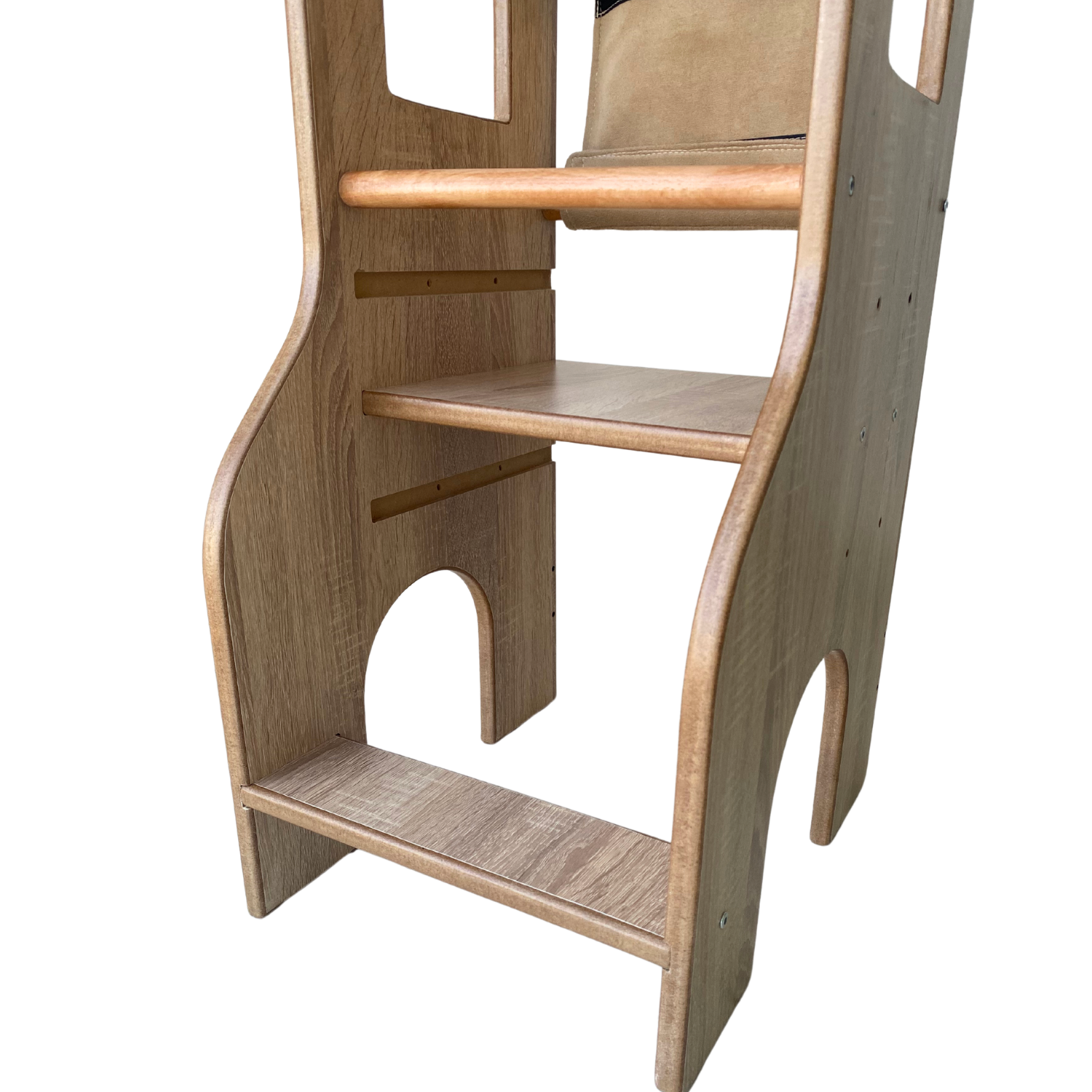 Reyo Öğrenme Kulesi, Montessori Tower, Aktivite Basamağı Yükseklik Ayarlı Naturel MDF