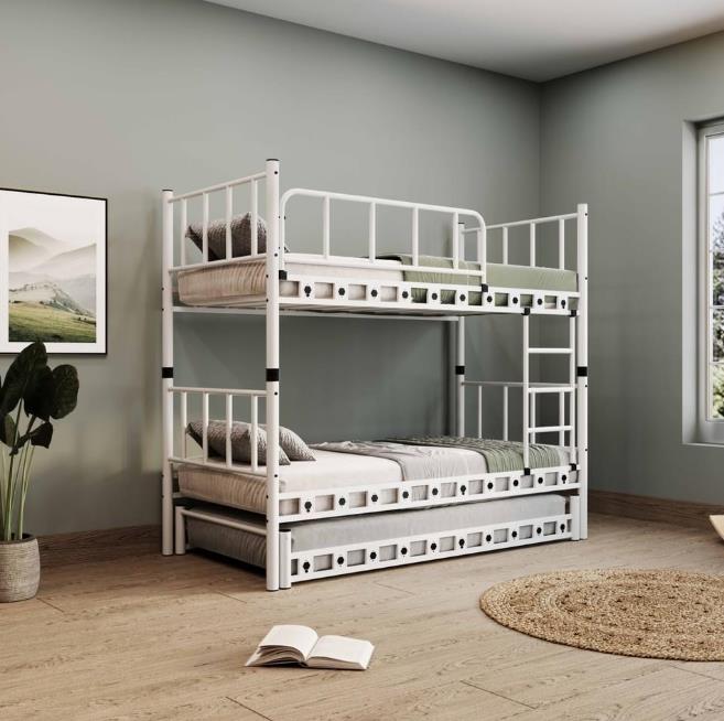 Reyo Argimo Zambak Yavrulu Genç Çocuk Odası Metal Ranza ve Karyola 90x200