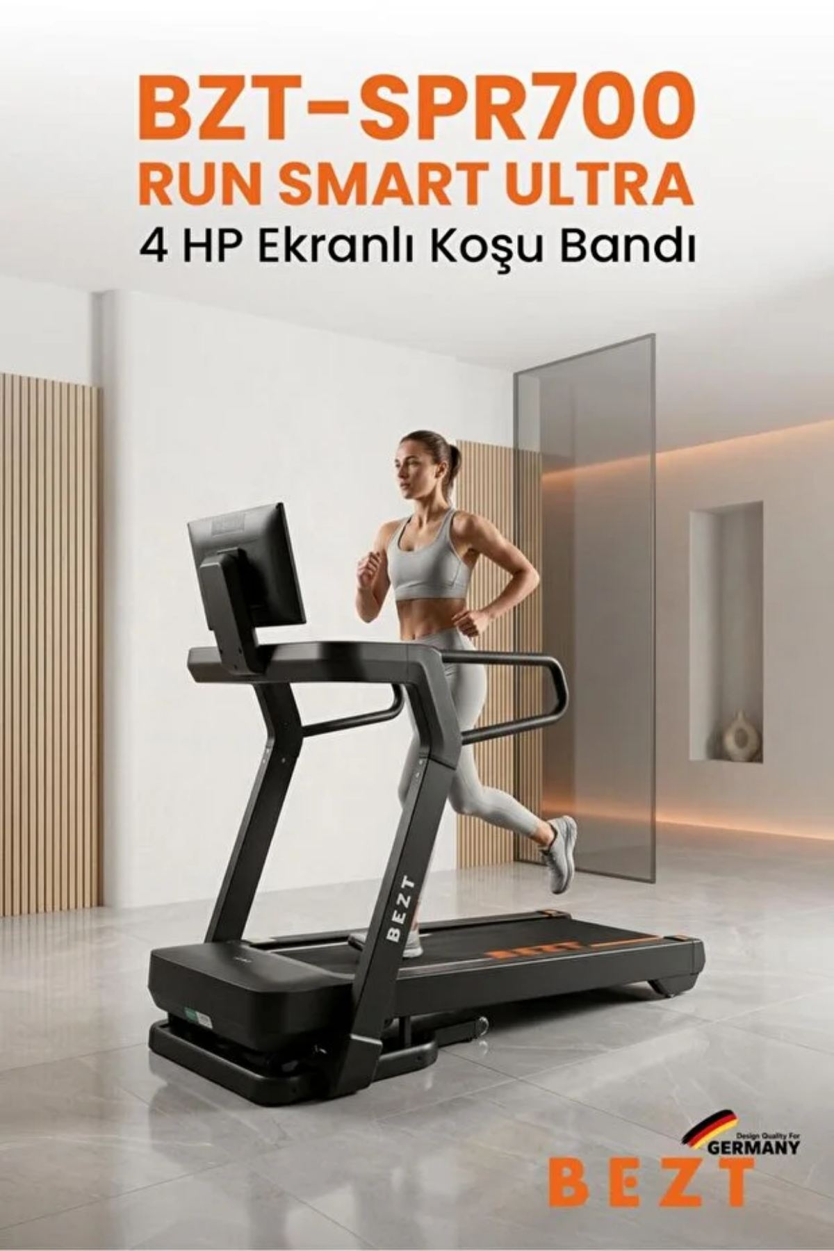 Bezt BZT-SPR700 Run Smart Ultra 4 HP Ekranlı Koşu Bandı (180 kg Kapasite / Telefon Yansıtmalı LED)