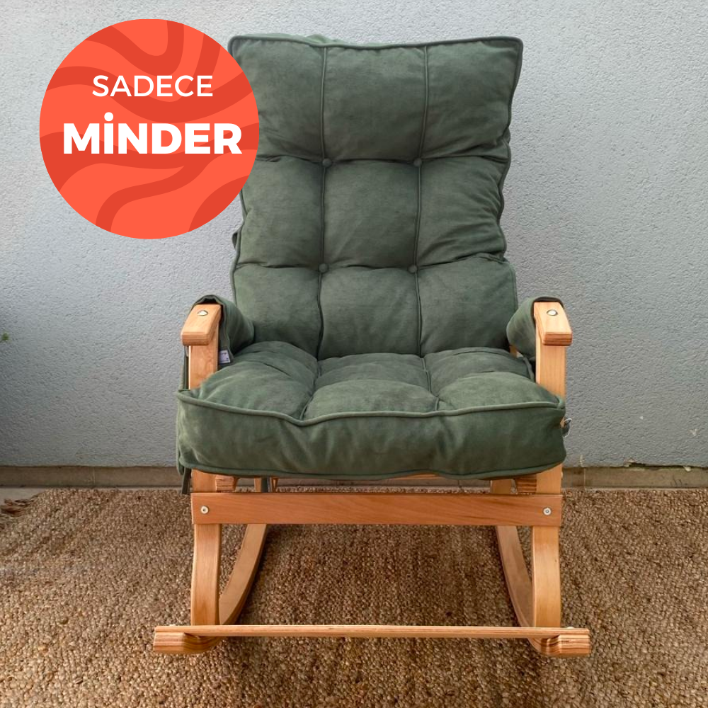 Reyo Home Sallanan Sandalye Minderi Kapitone Çift Cepli Yeşil