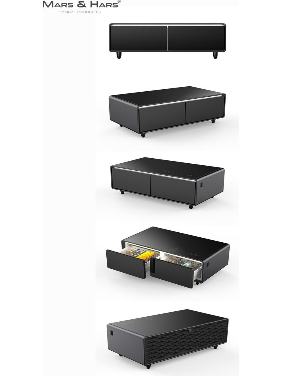 Mars&Hars SCT135S Kompresörlü Akıllı Sehpa Buzdolabı Bluetooth Haparlör-Siyah Renk