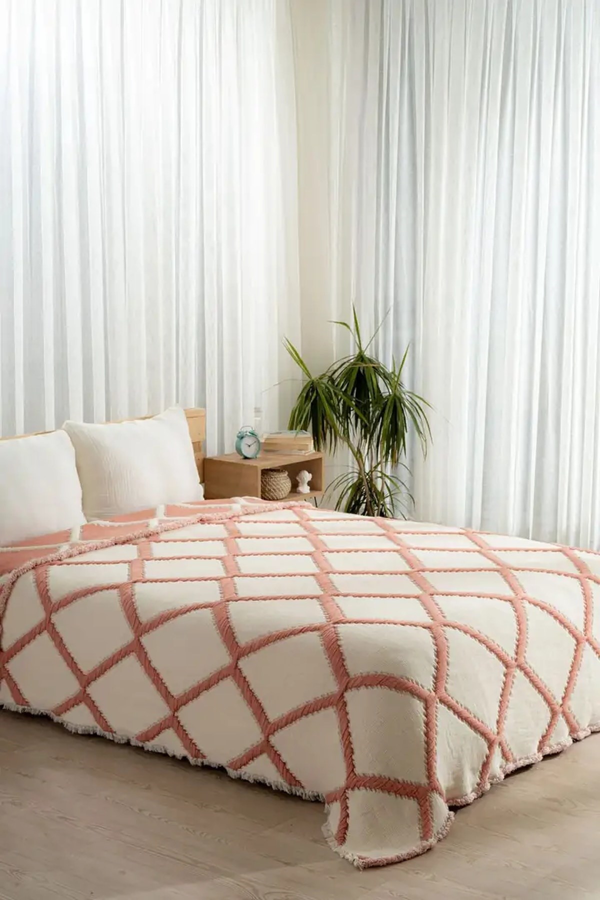 Mylasa Home Müslin 7 Katlı Baklava Desenli (Jakarlı) Yorgan Çift Kişilik 240x260cm Kiremit