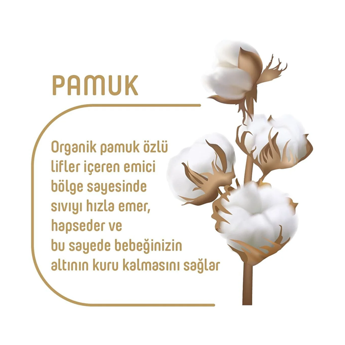 Pure Baby Organik Pamuklu Cırtlı Bez Ekonomik Paket 4 Numara Maxi 200 Adet