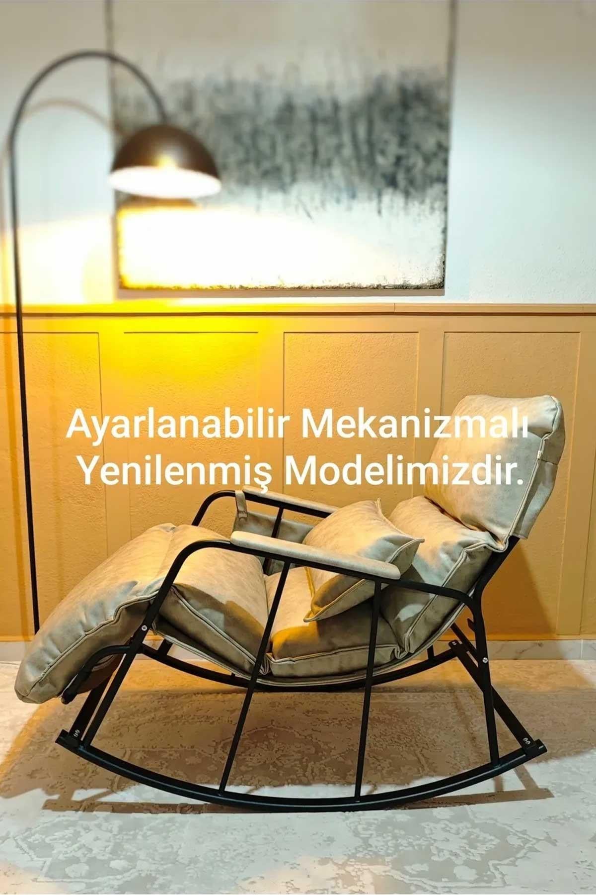 Dy Home Garden Sallanan Koltuk, Sallanan Şezlong, Tv Koltuğu, Dinlenme Koltuğu, Okuma Koltuğu, Emzirme Koltuğu Krem
