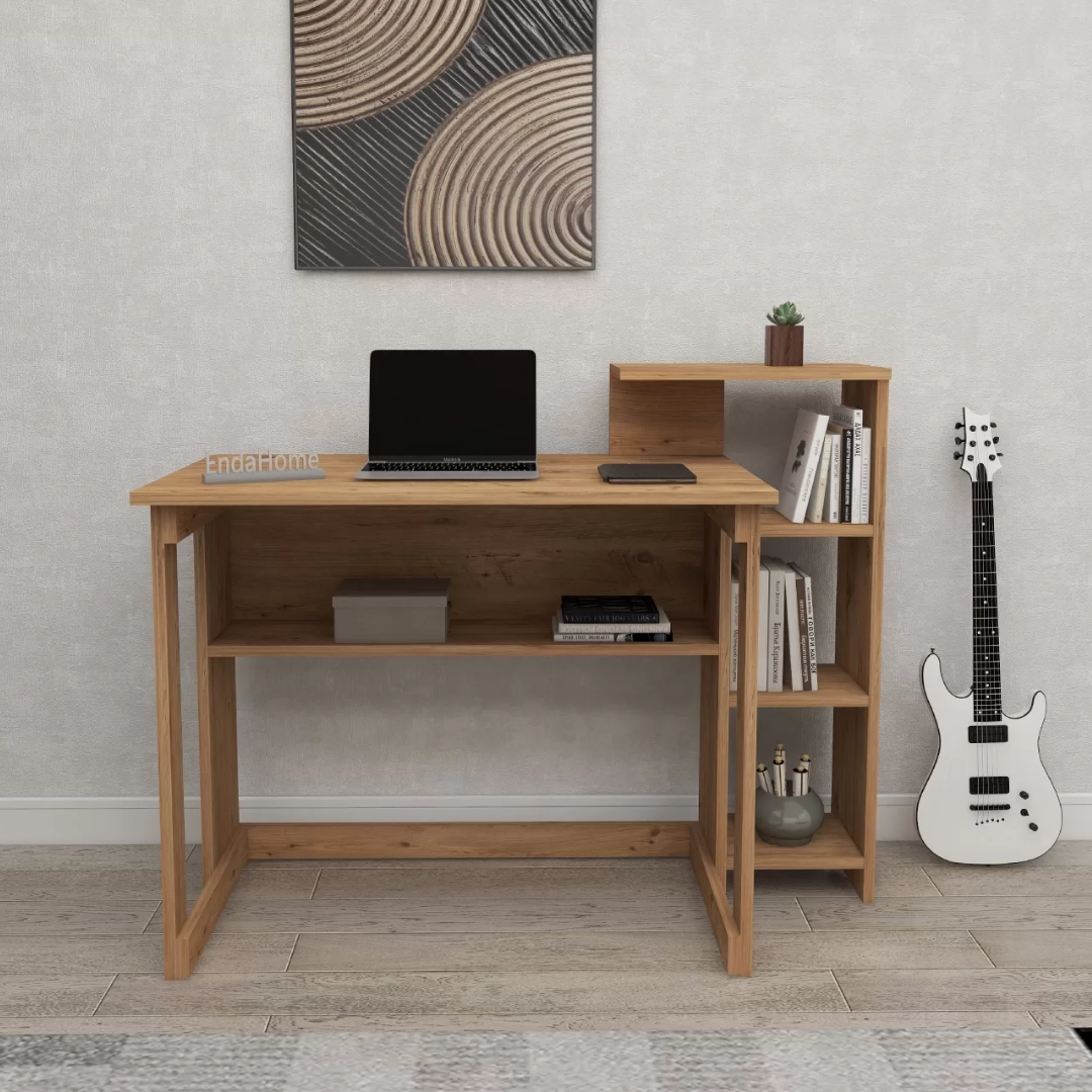 Enda Home SAYE 5 Raflı Kitaplıklı Çalışma Masası Atlantik Çam