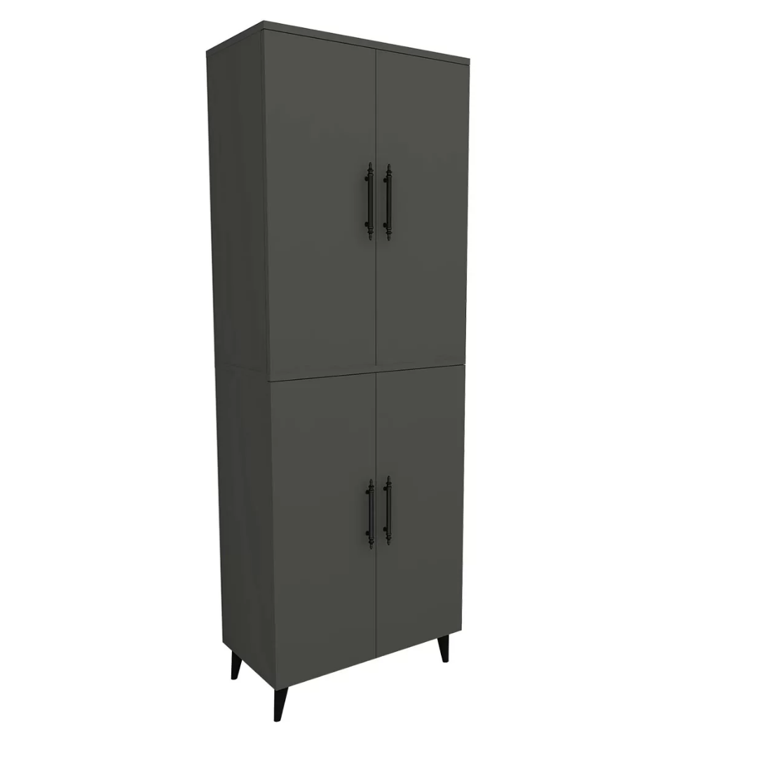 Enda Home 6 Raflı 4 Kapaklı Çok Amaçlı Dolap Antrasit