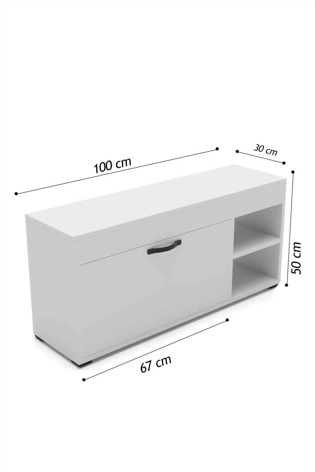 Reyo Falez Ahşap Ayakkabılık, Çok Amaçlı Dolap Beyaz