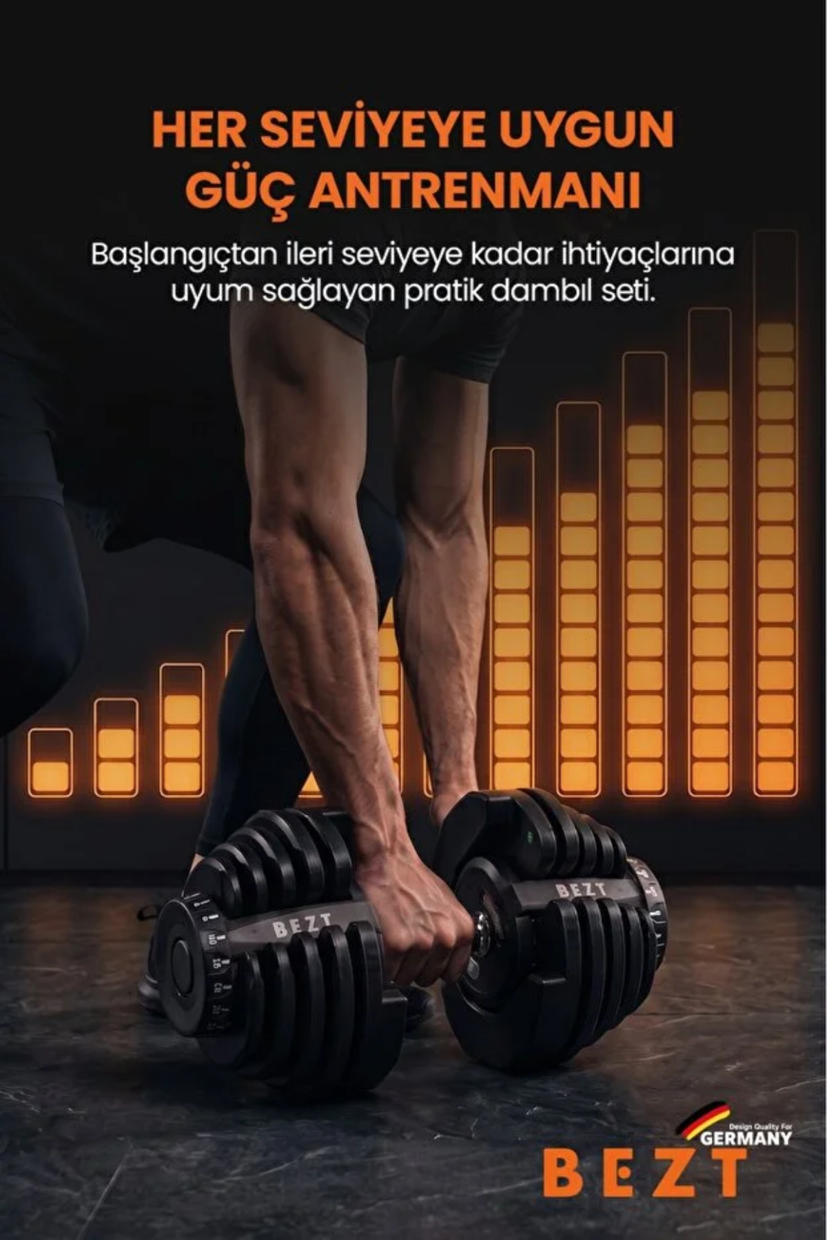 Bezt Pro Sports 2'li Ayarlanabilir Dambıl Seti 40 KG x 2 (Toplam 80 KG) - Siyah Ağırlık Seti