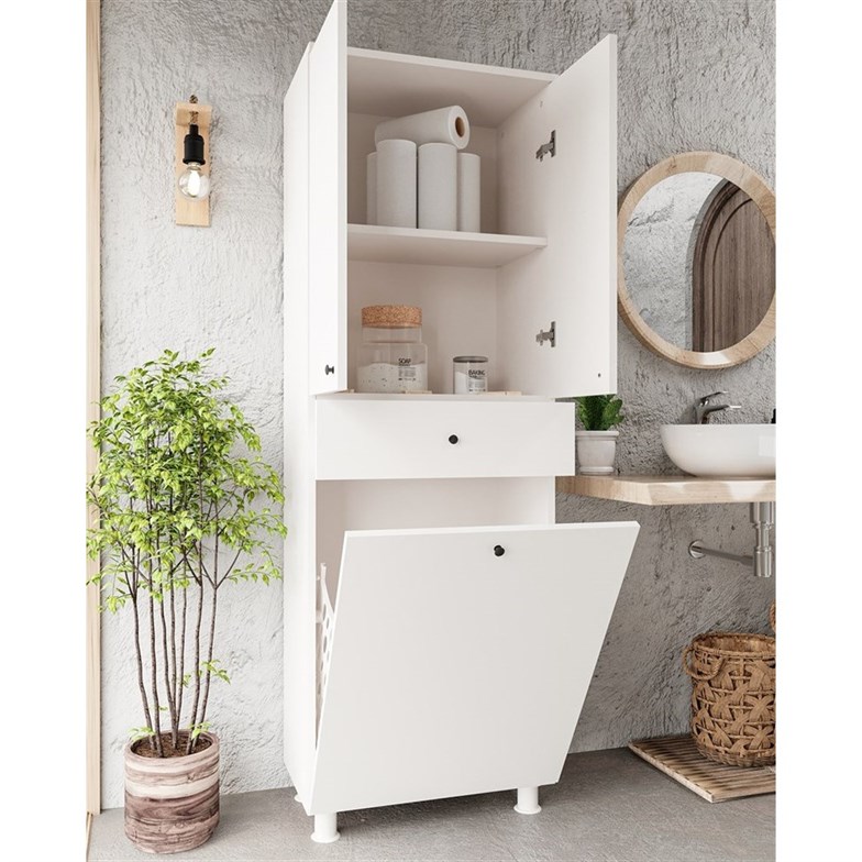 Chancolye ﻿İrem Banyo Dolabı Sepetli Beyaz
