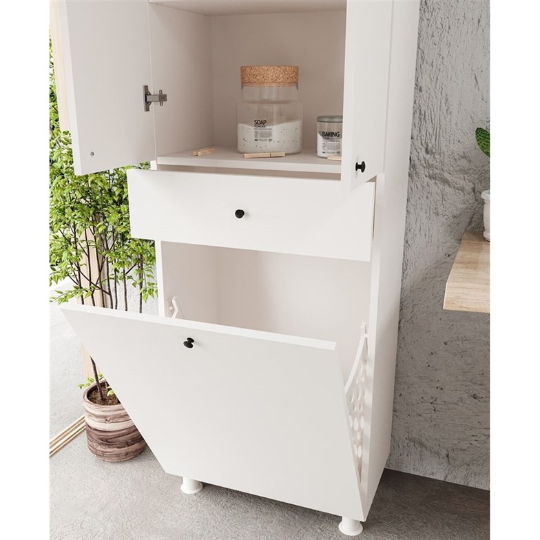 Chancolye ﻿İrem Banyo Dolabı Sepetli Beyaz