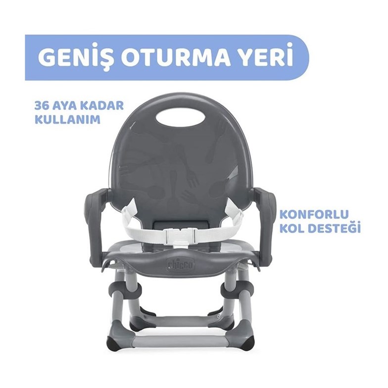 Chicco Pocket Snack Yükseltici Mama Sandalyesi Dark Grey