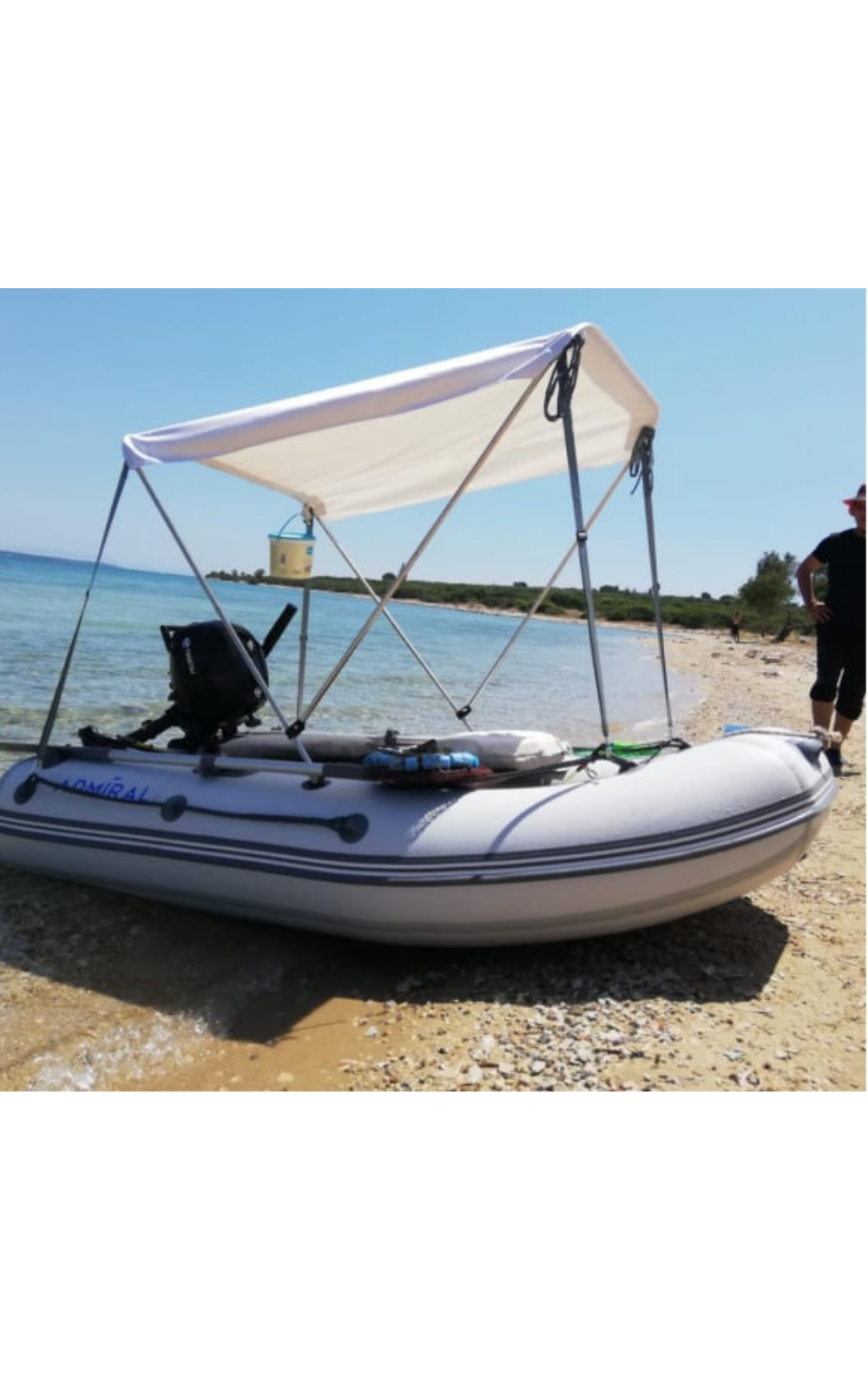 Reyo Bot Tekne Kayık Kano için Güneşlik Tente (aks aralığı 130 cm.)