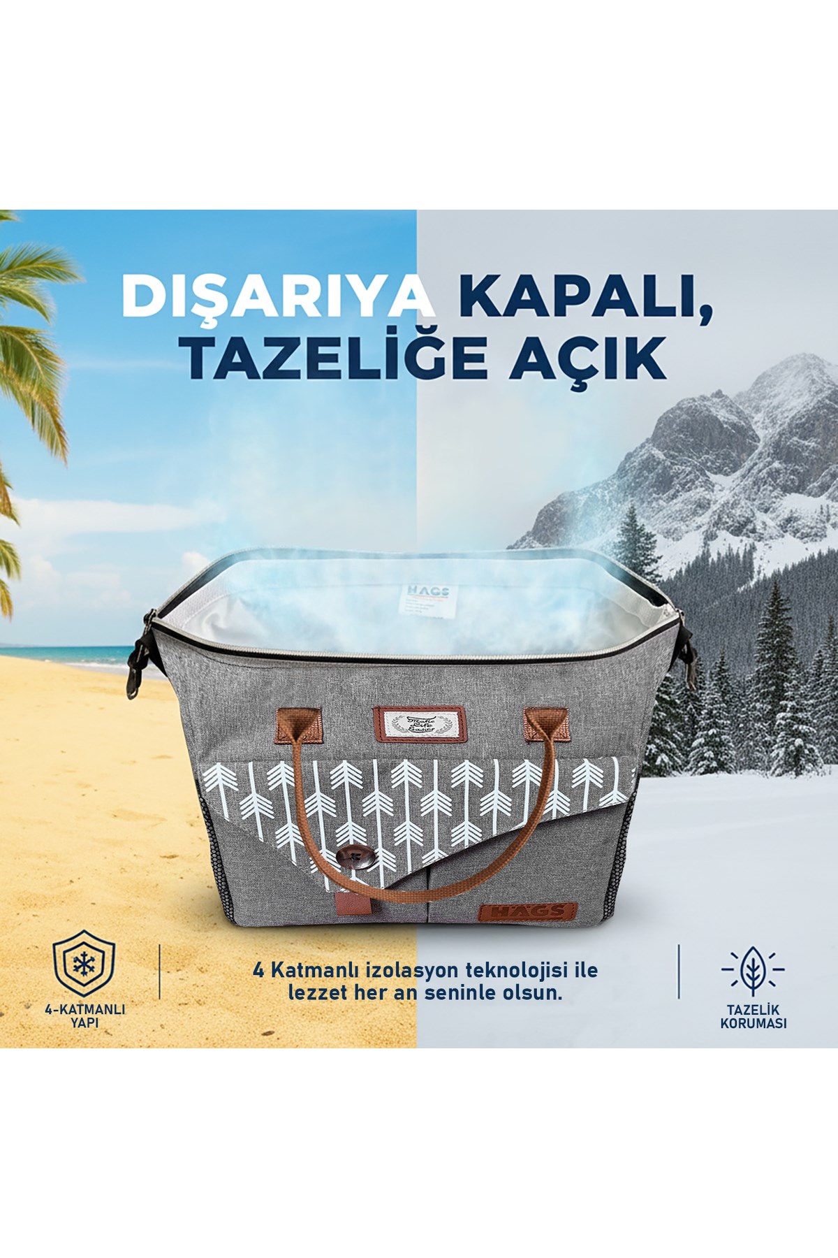 Haegs Kadın Termal Çanta, Yalıtımlı Yemek Taşıma Çantası, Sızdırmaz Beslenme Kutusu, Ofis Kamp Piknik Çantası 11L - Lila