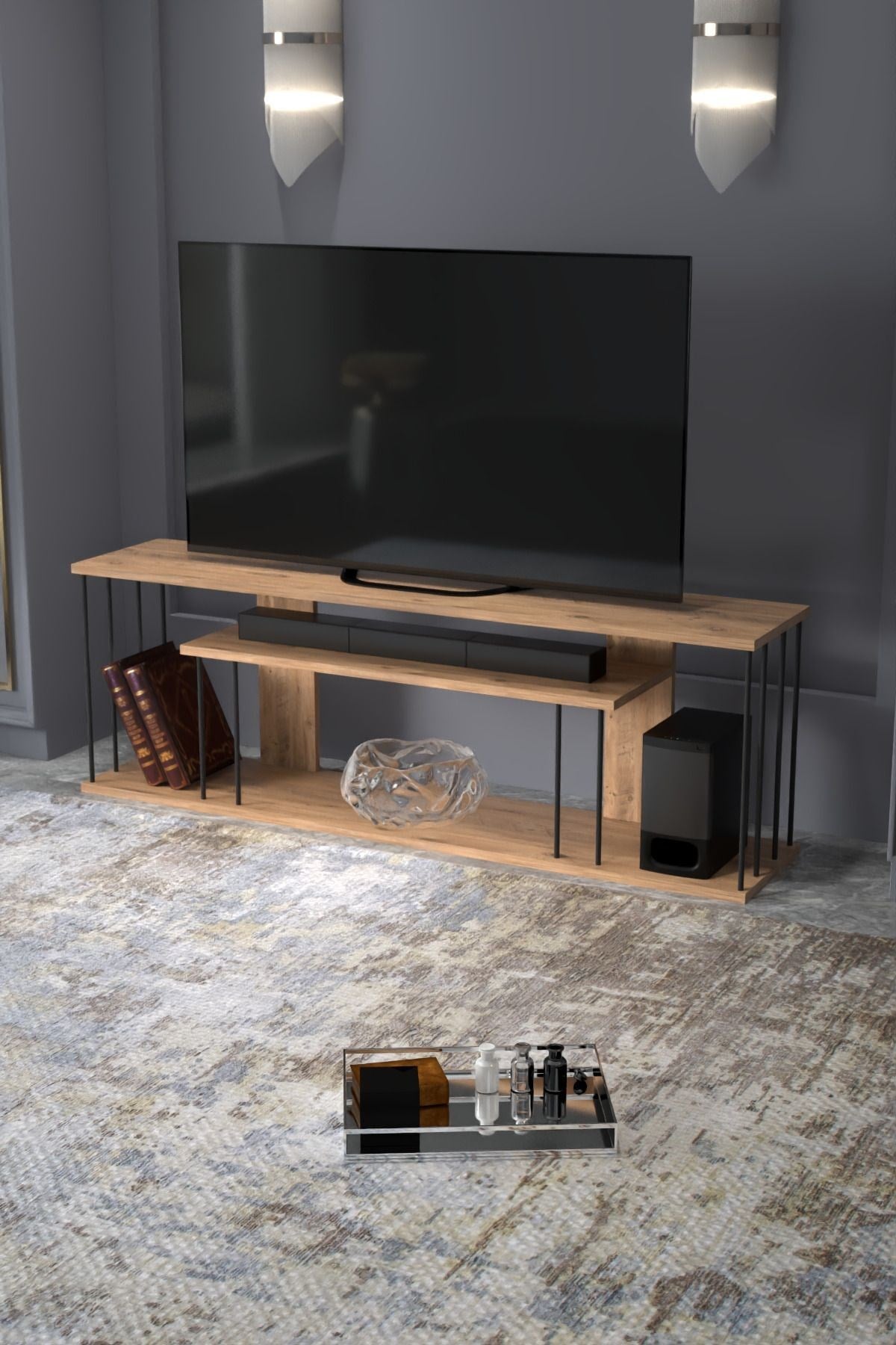Reyo Falez Tv Sehpası Raflı 140cm Gzd Plus Atlantik Çam