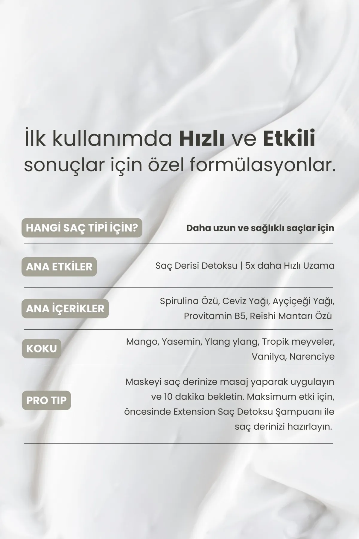 MATSU Extension Hızlı Uzama ve Saç Derisi Detoksu Maskesi