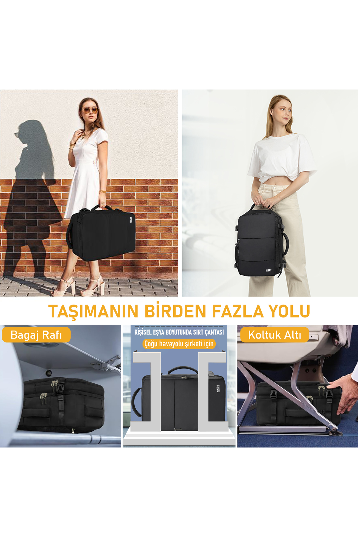 Haegs Seyahat Sırt Çantası, Laptop Sırt Çantası Hafif El Çantası Küçük Bavul Valiz, Uçak Onaylı Bagaj Çantası, Erkek ve Bayan İçin, 15.6 inç Notebook Dizüstü Bilgisayar Macbook Laptop Çantası, Gül Kurusu