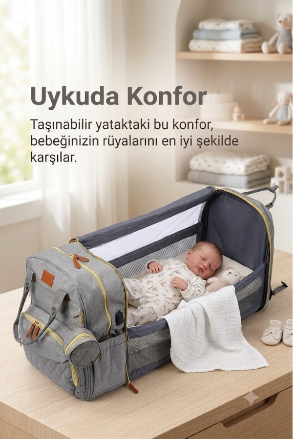 Boule De Petite Gri Çok Fonksiyonlu Çanta