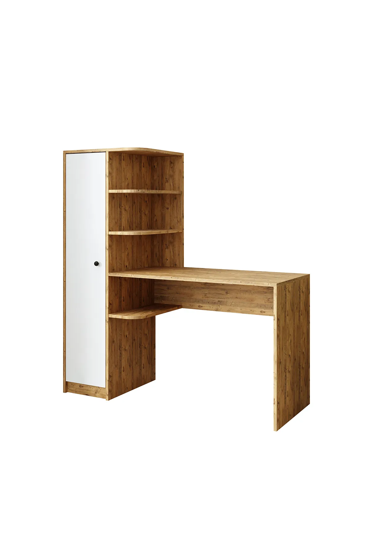 Roomart Roma Raflı Çalışma Masası, Çalışma Ofis Masası Sol Dolaplı Atlantik Çam