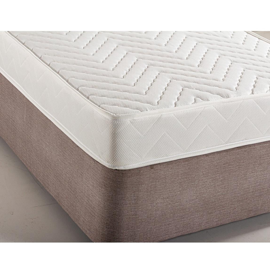 Luna Yatak Baza ve Başlık Seti - 90x190 cm Tek Kişilik Sağlamlaştırılmış Sandıklı Baza, Sert Yatak ve Başlık Takımı