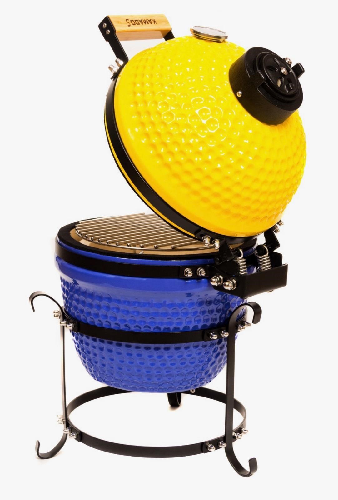 Kamados 13inç 32cm Sarı-Lacivert Seramik Barbekü Mangal Fırın