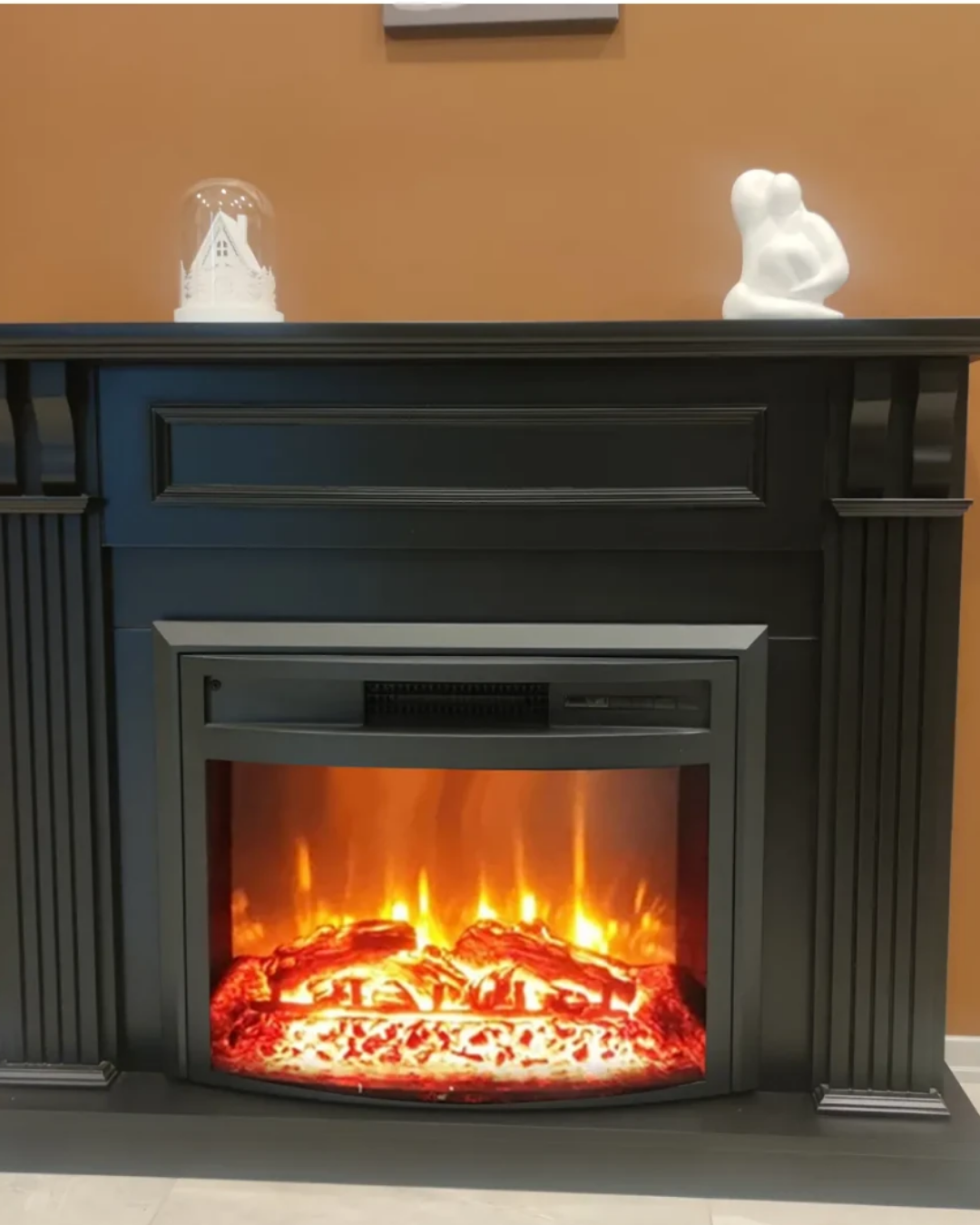 Dlc 1239 Çizgi Sütunlu Siyah 1800W Dekoratif Elektrikli Şömine