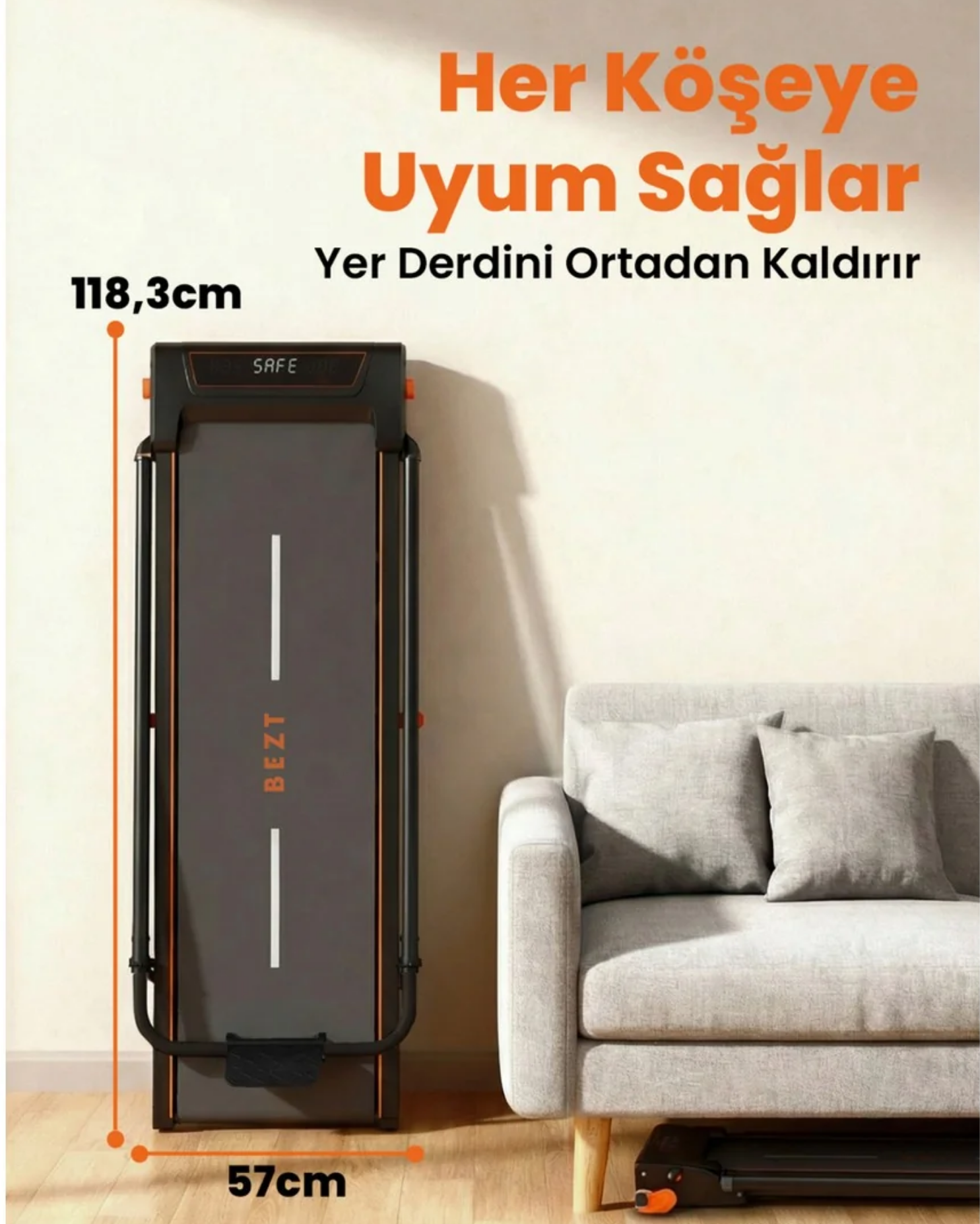 Bezt Run Smart Katlanabilir Koşu Bandı Siyah