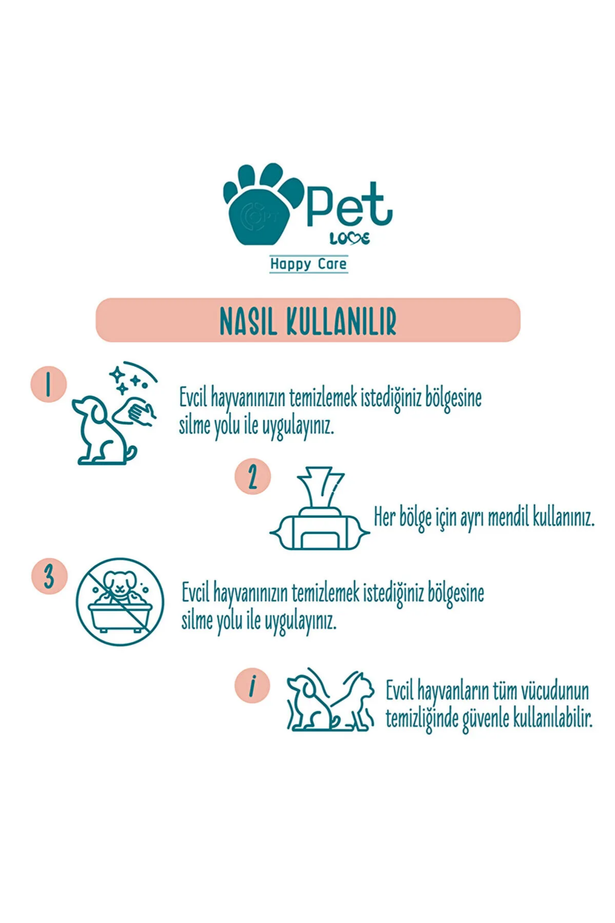 Pet Love Argan Yağlı 60 Yaprak Evcil Hayvan Temizleme Mendili