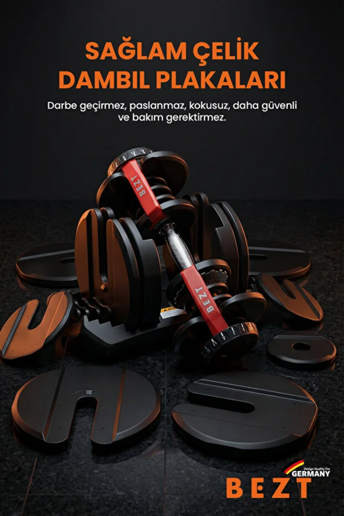 Bezt Pro Sports 40kg Ayarlanabilir Dambıl & Ağırlık Seti Kırmızı