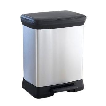 Curver DecoBin Rectangular - 30L Metal Görünümlü Yumuşak Kapanan Çöp Kovası