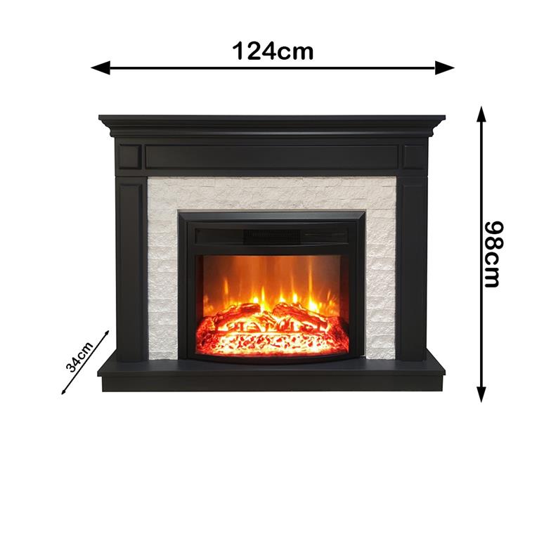 Dlc 1115ANT 1800 Watt Beyaz Taşlı Dekoratif Elektrikli Şömine