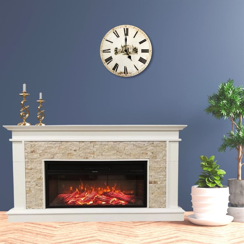 Dlc 1162S Doğaltaş 1800 Watt Bluetooth ve Ses Efektli Dekoratif Elektrikli Şömine