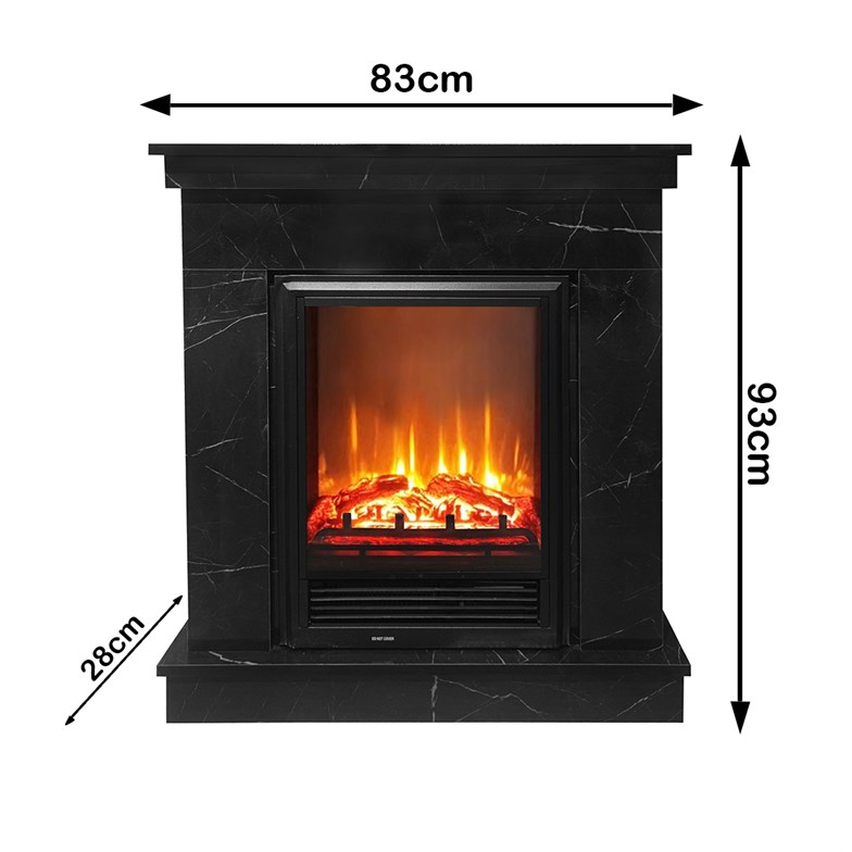 Dlc Nero Small 1800 Watt Mermer Desenli Dekoratif Elektrikli Şömine