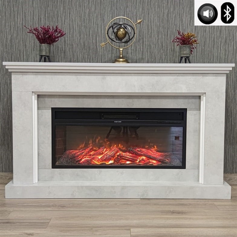 Dlc Retro 1800 Watt Bluetooth ve Ses Efektli Dekoratif Elektrikli Şömine