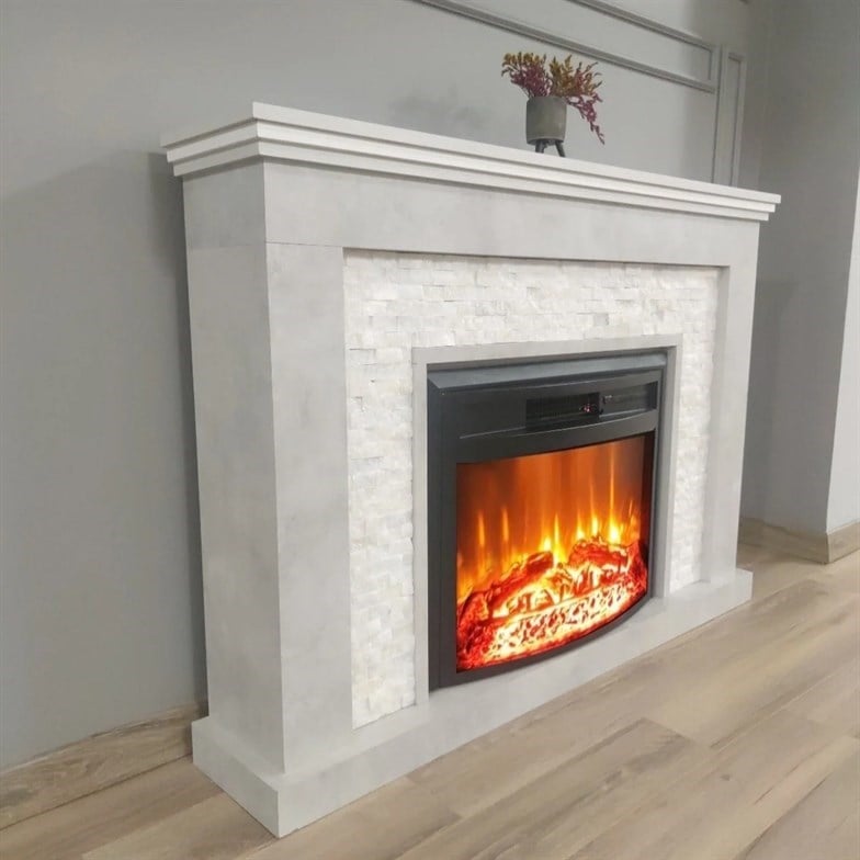 Dlc Retro 1800 Watt Taşlı Dekoratif Elektrikli Şömine