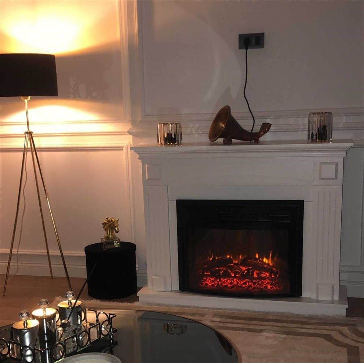 Dlc WF2613 1800 Watt Dekoratif Beyaz Elektrikli Şömine